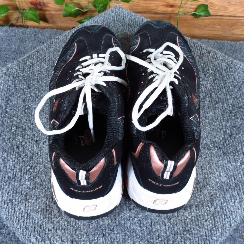 Skechers D'Lites Me Time Womens Fashion Sneaker Size 8.5 Walking Black Rose Gold